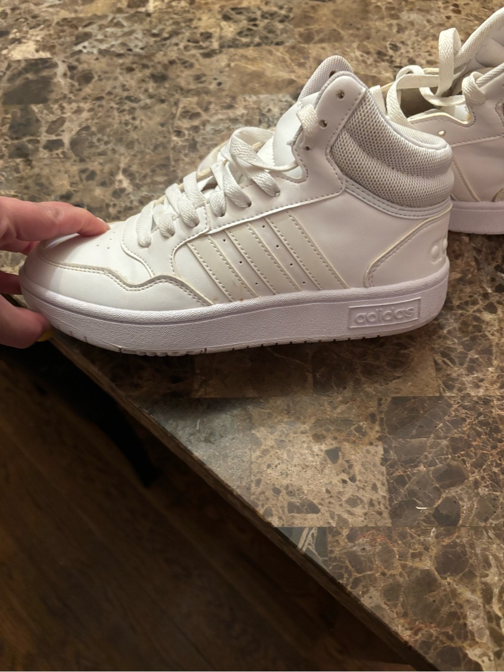 adidas White Mid-Top Leather Sneakers